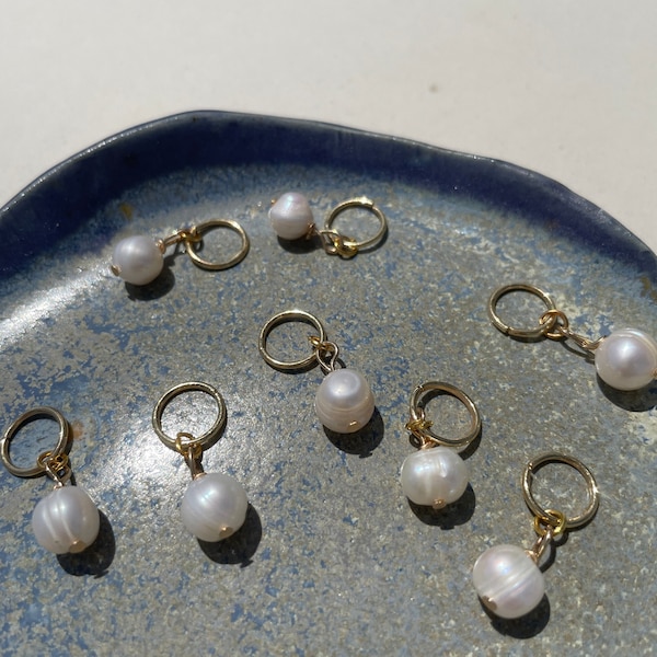 Freshwater pearl hair charms, loc jewelry, bohemian hair rings