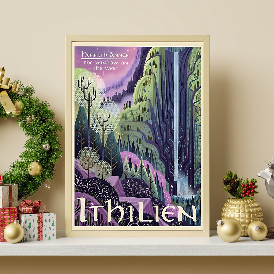 Lord of the Rings Poster LOTR Ithilien Retro Travel Wall Etsy