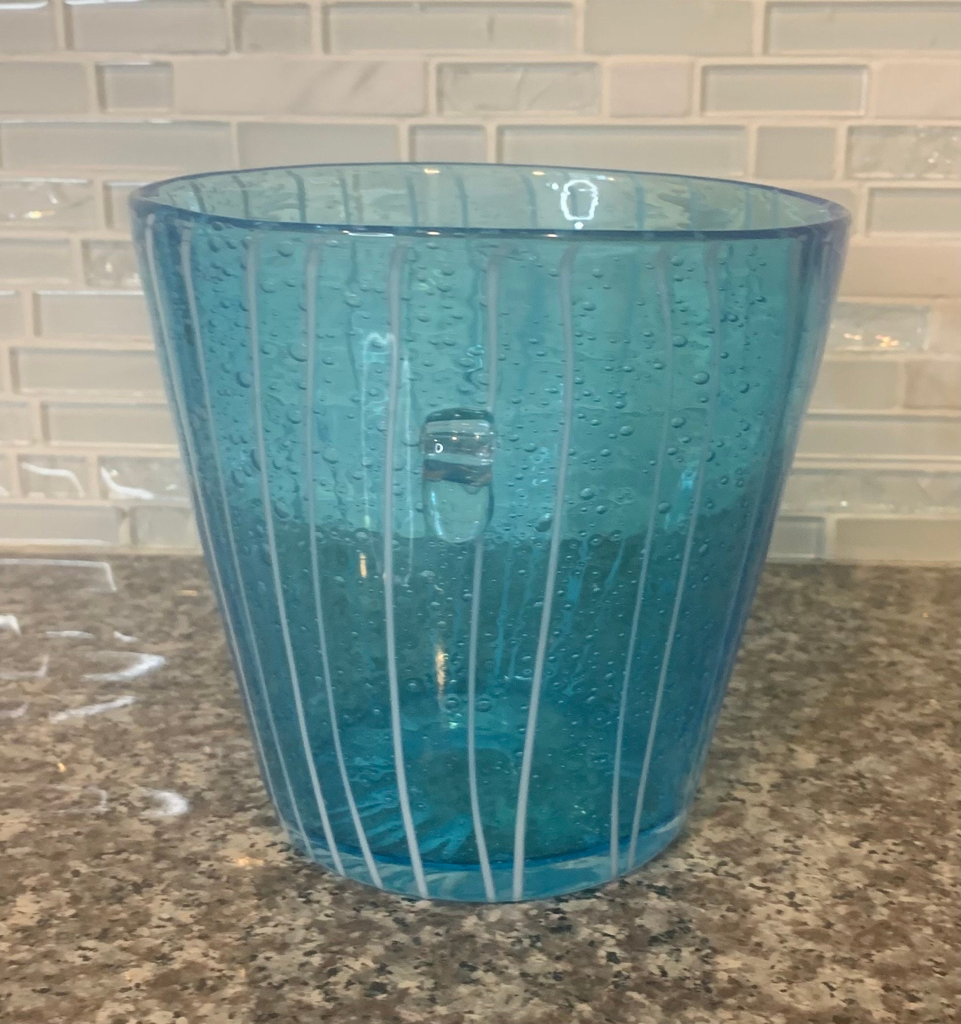 Blue Murano Glass Ice Bucket by Venini for Disaronno of Italy Etsy