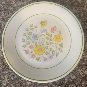 Vintage Set of 5 Corelle Meadow by Corning Salad Plates
