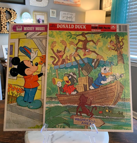 Vintage Set of 2 Walt Disney Puzzles - Featuring Mickey Mouse and