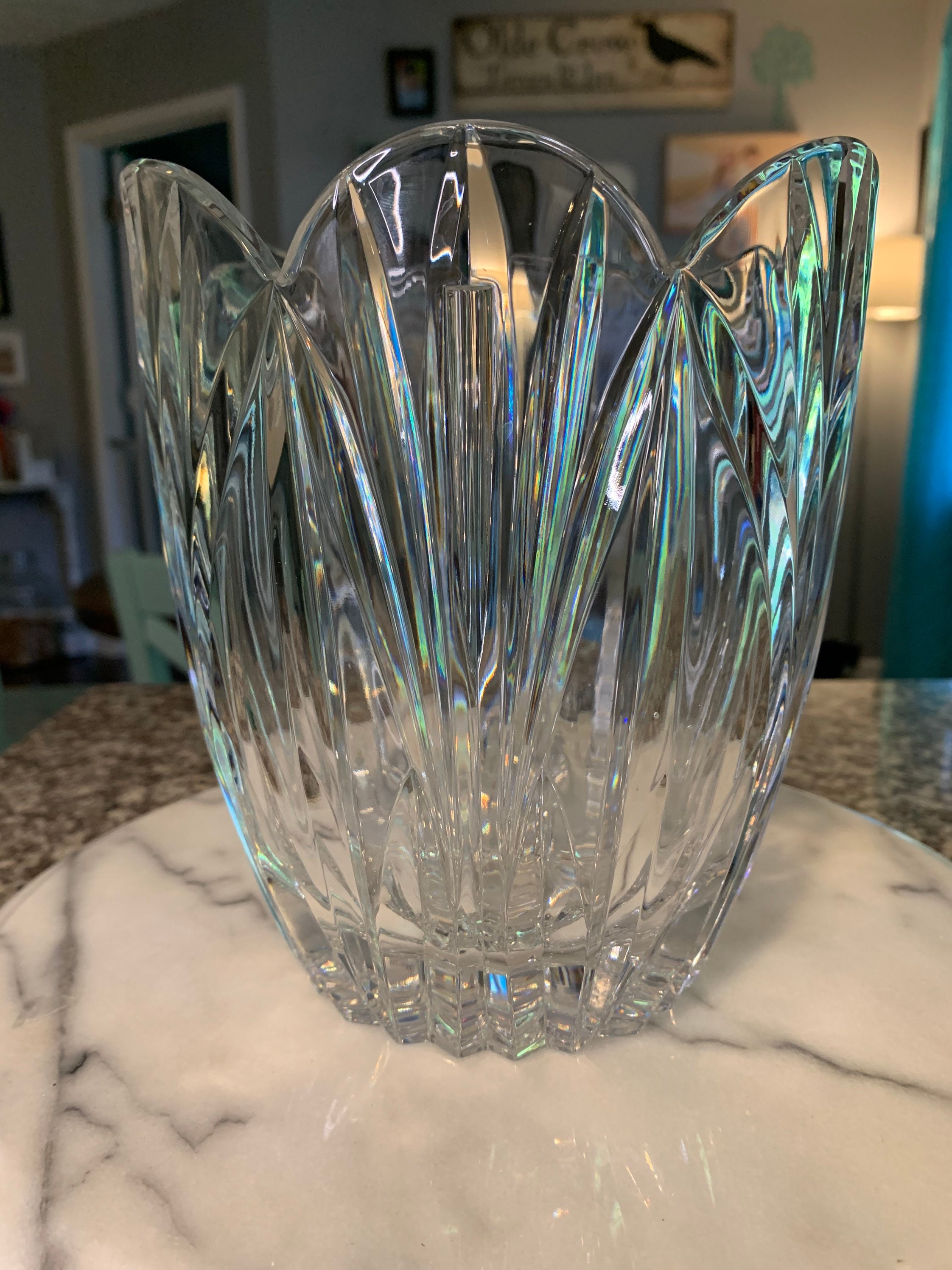 Block Crystal Full 24% Lead 7.5” Vase | 1980s | Handcrafted in Poland | Excellent Condition!