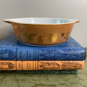 Vintage Pyrex 1 Pint Casserole Dish / Pyrex 471 Early American / Americana Weathervane Early American Heritage