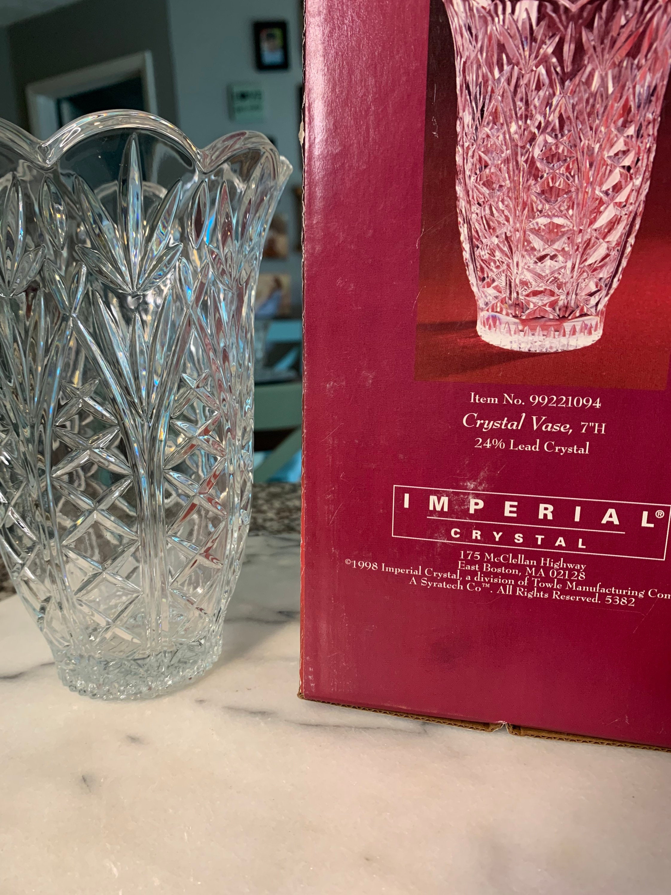 ヴィンテージ インペリアル クリスタル花瓶 | 24% 鉛ガラス