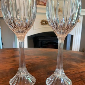 Set of 2 Mikasa Park Lane Crystal Hock Wine Glasses - SO GORGEOUS