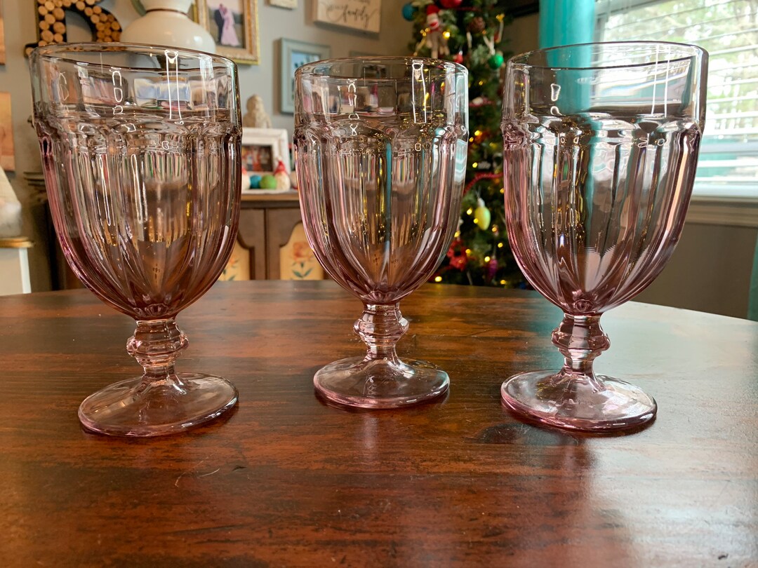 Set of 3 Libbey Duratuff Gibraltar 16 Oz Plum Iced Tea Goblets Etsy
