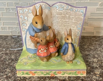 Once Upon a Time There Were Four little Rabbits - Peter Rabbit Storybook Figurine | Jim Shore | Beatrix Potter | 2021 |