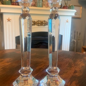 Vintage Set of 2 Crystal Candlestick Holders | Reed & Barton Style | 10Inches |