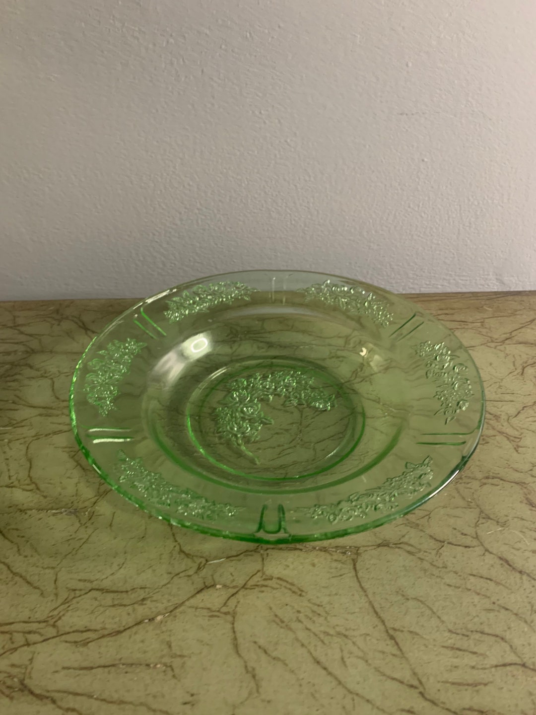Vintage Sharon Green Cereal Bowl Federal Glass Company Etsy
