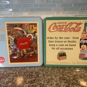 Vintage Set of 2 Coca Cola Collectible Tins