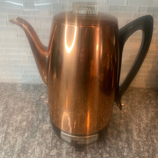 Universal Copper 4-10 cup percolator 1950s Model B4461 | No Cord |