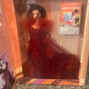 Vintage Hollywood Legends Collection Starring Barbie as Scarlett O’Hara – Burgundy Velvet Dress – Mattel – Gone with the Wind