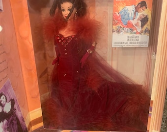 Vintage Hollywood Legends Collection Starring Barbie as Scarlett O’Hara – Burgundy Velvet Dress – Mattel – Gone with the Wind