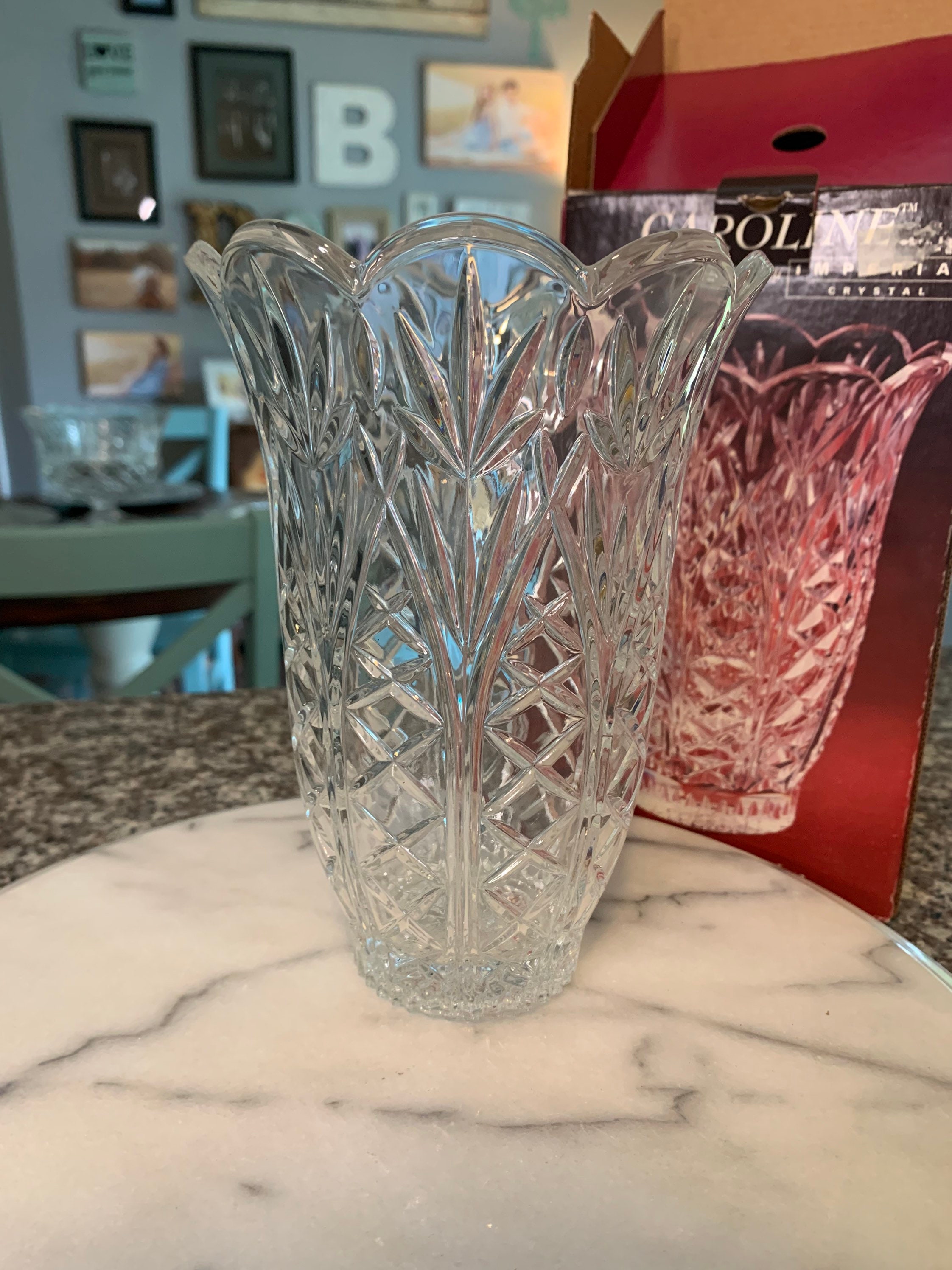 ヴィンテージ インペリアル クリスタル花瓶 | 24% 鉛ガラス