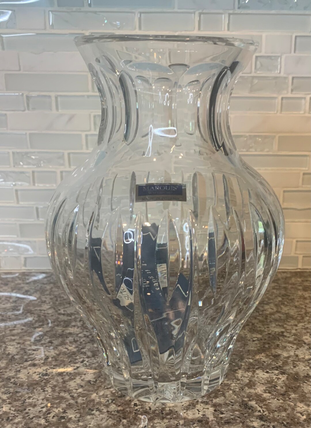Vintage Marquis by Waterford Sheridan Large Cut Crystal Amphora Vase 10