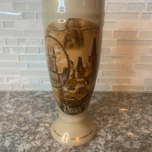 Vintage Czech Republic Eurocera Bechyne Style Prague Vase | Beer Stein |
