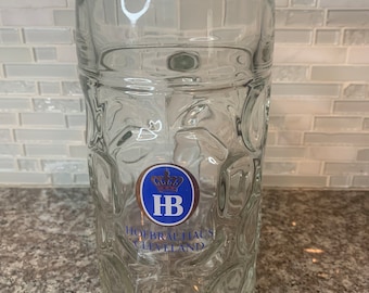 Hofbrauhaus HB 1- Liter Glass Dimpled Beer Stein | Cleveland |