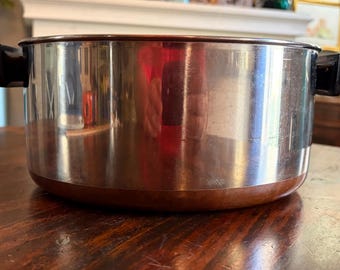 Vintage Revere Ware Stock Pot | 4 Quart | Copper Bottom | Clintion IL |