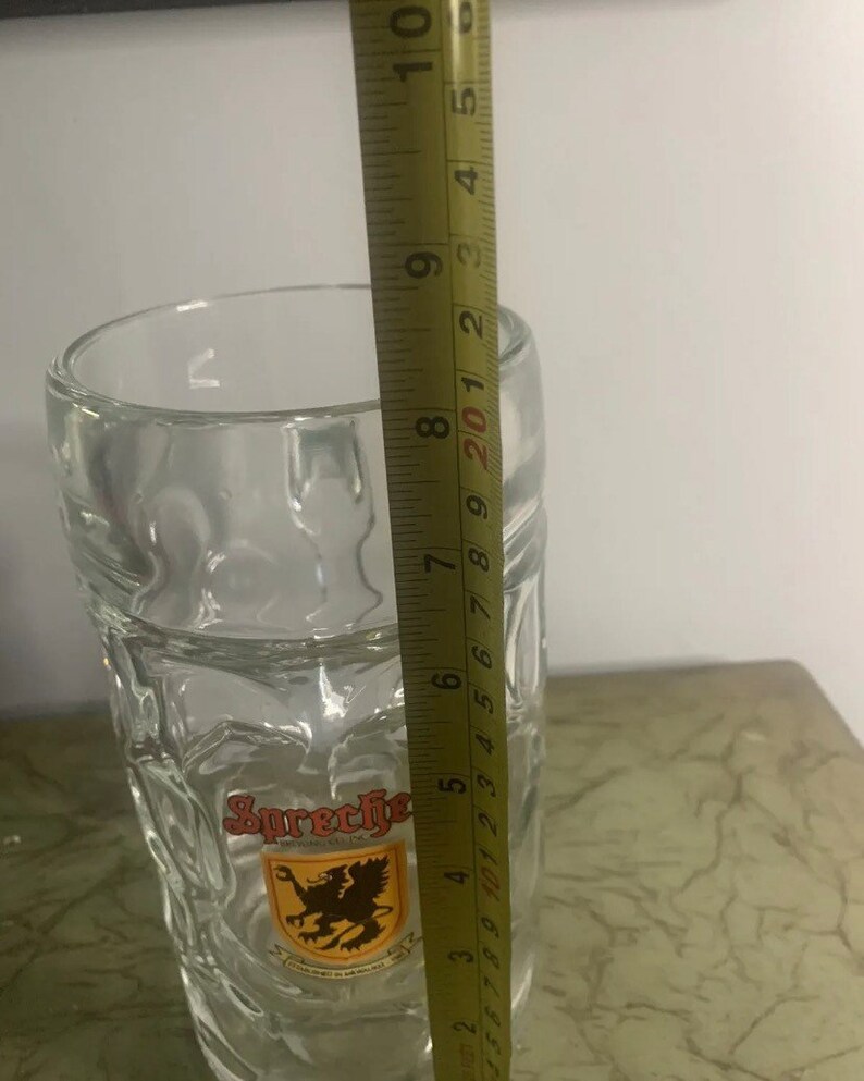 Sprecher Brewing Beer Mug 1L Liter Glass Dimpled Heavy Stein Etsy
