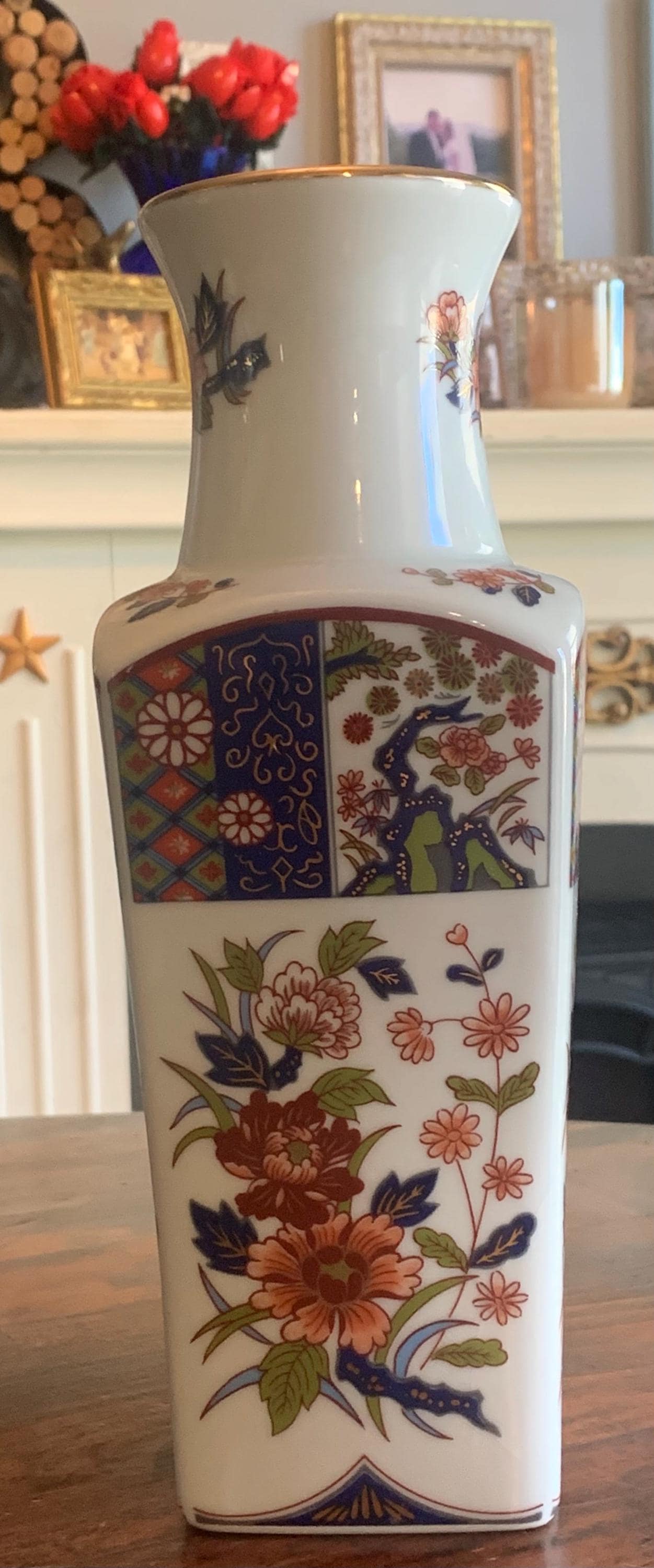 ヴィンテージ シノワズリ フローラル 磁器 四面花瓶 - Etsy 日本