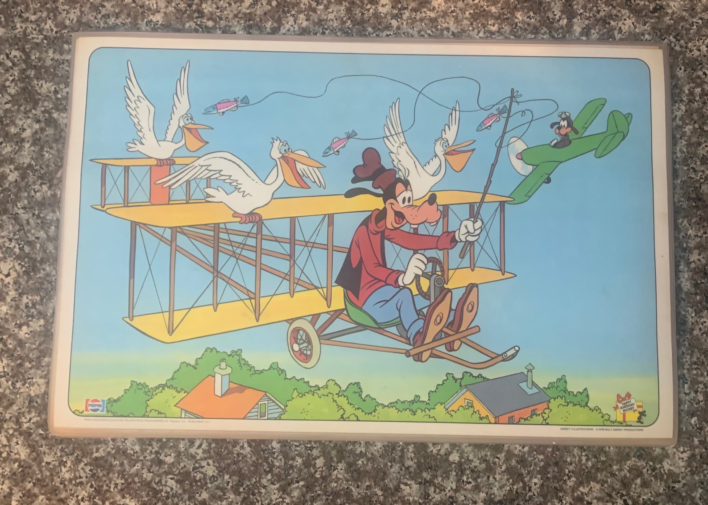 Vintage Set of 21 Disney Placemats from the Happy Birthday Mickey Line | Pepsi | 1978 | Mickey Mouse | Laminated