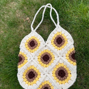 Sunflower Granny Square Tote