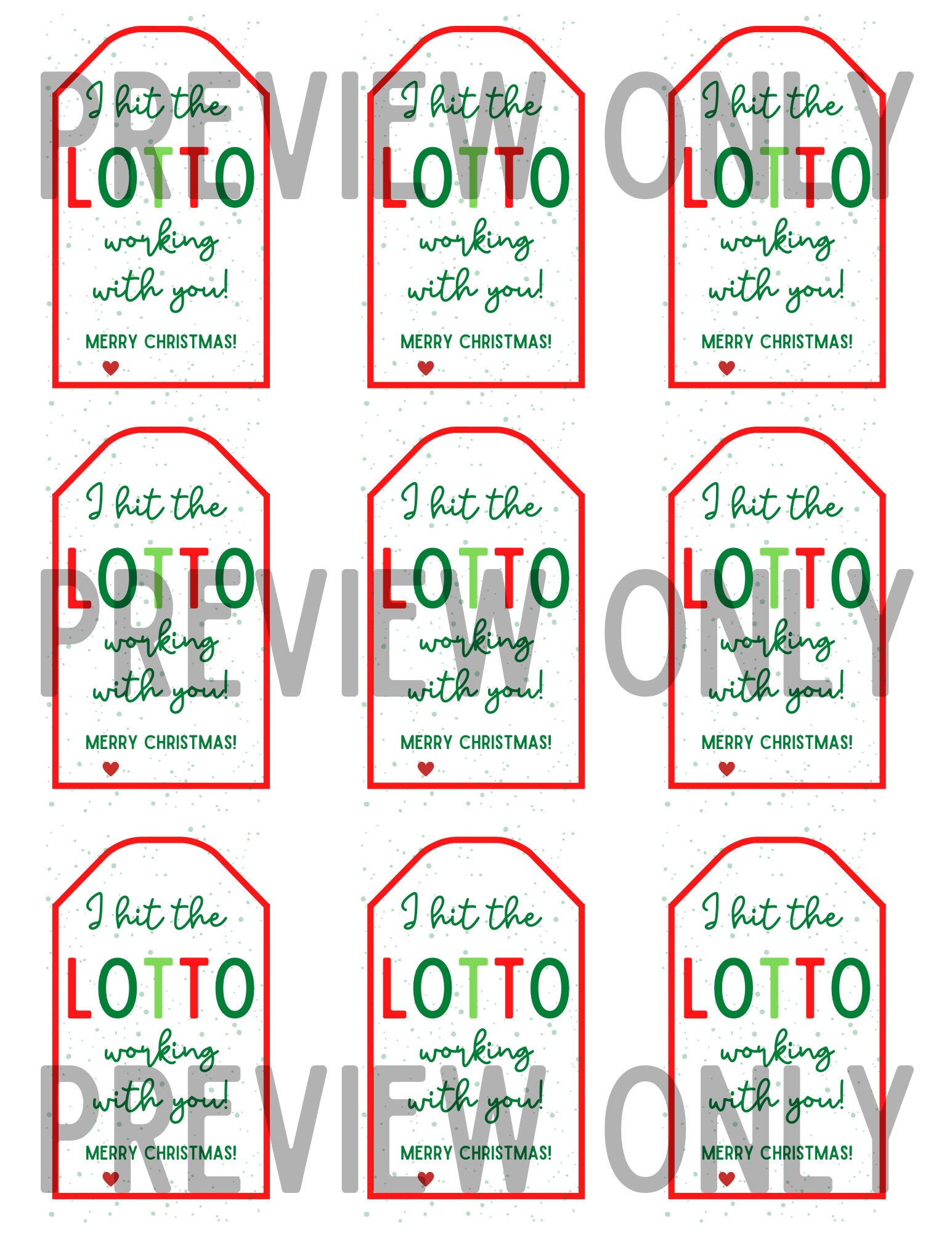 Christmas Gift Tags - I Hit the Lotto Working With You - Etsy