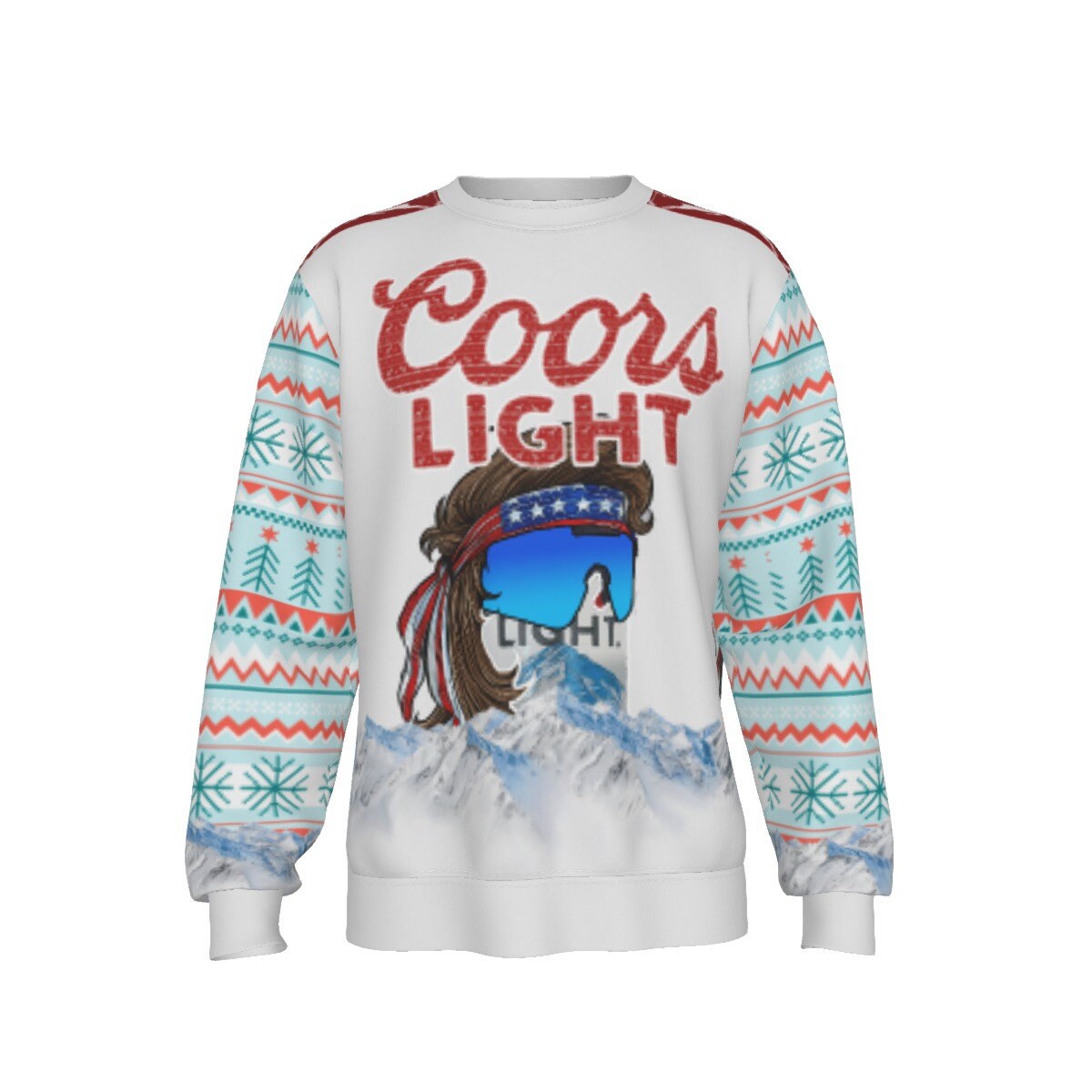 Special Coors Light Mullet Hair Ugly Christmas Sweater