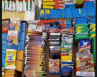 Paquetes personalizados de tarjetas de béisbol antiguas, recuerdos y paquetes sin abrir.