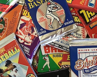 Gran lote de 300 tarjetas de béisbol antiguas en paquete sellado de fábrica, novatos, HOF, inserto