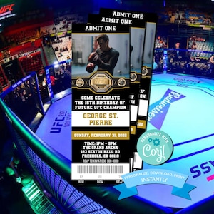 Future Champion UFC Geburtstagseinladung - UFC Einladung mit Bild - Geburtstagssport einladen - Jungenparty - Mädchenparty - DRUCKBAR 6,5x7