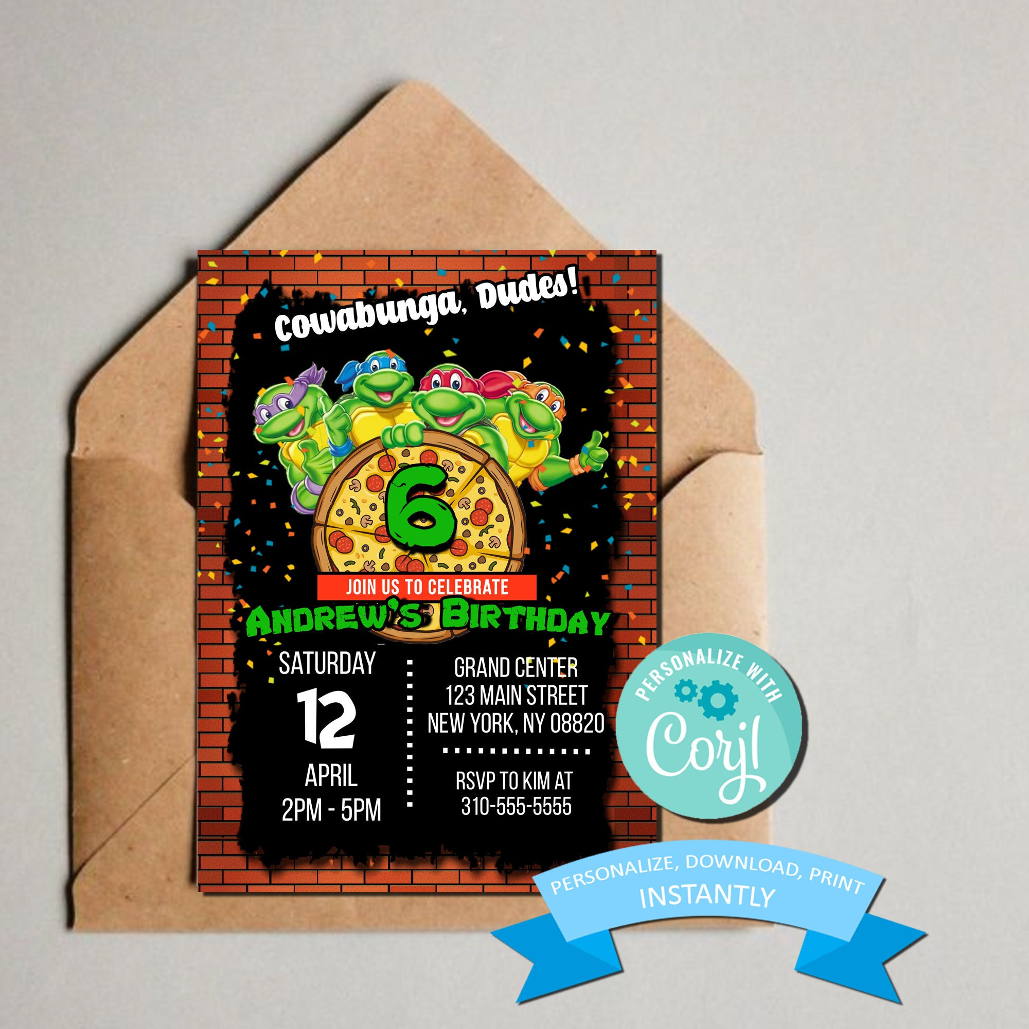 teenage-mutant-ninja-turtles-birthday-invitation-kids-themed-tmnt-birthday-invite-printable-template-editable-printable-5x7-etsy