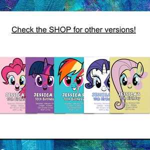 Rainbow Dash Birthday Invitation - Kids Themed My Little Pony Birthday ...