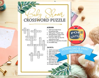 baby shower crossword puzzle baby shower game with pop etsy
