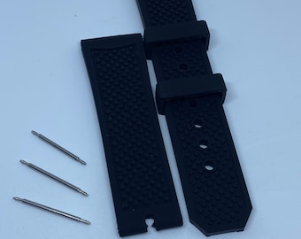 Correa de caucho negra nueva de 24 mm para reloj Cartier.