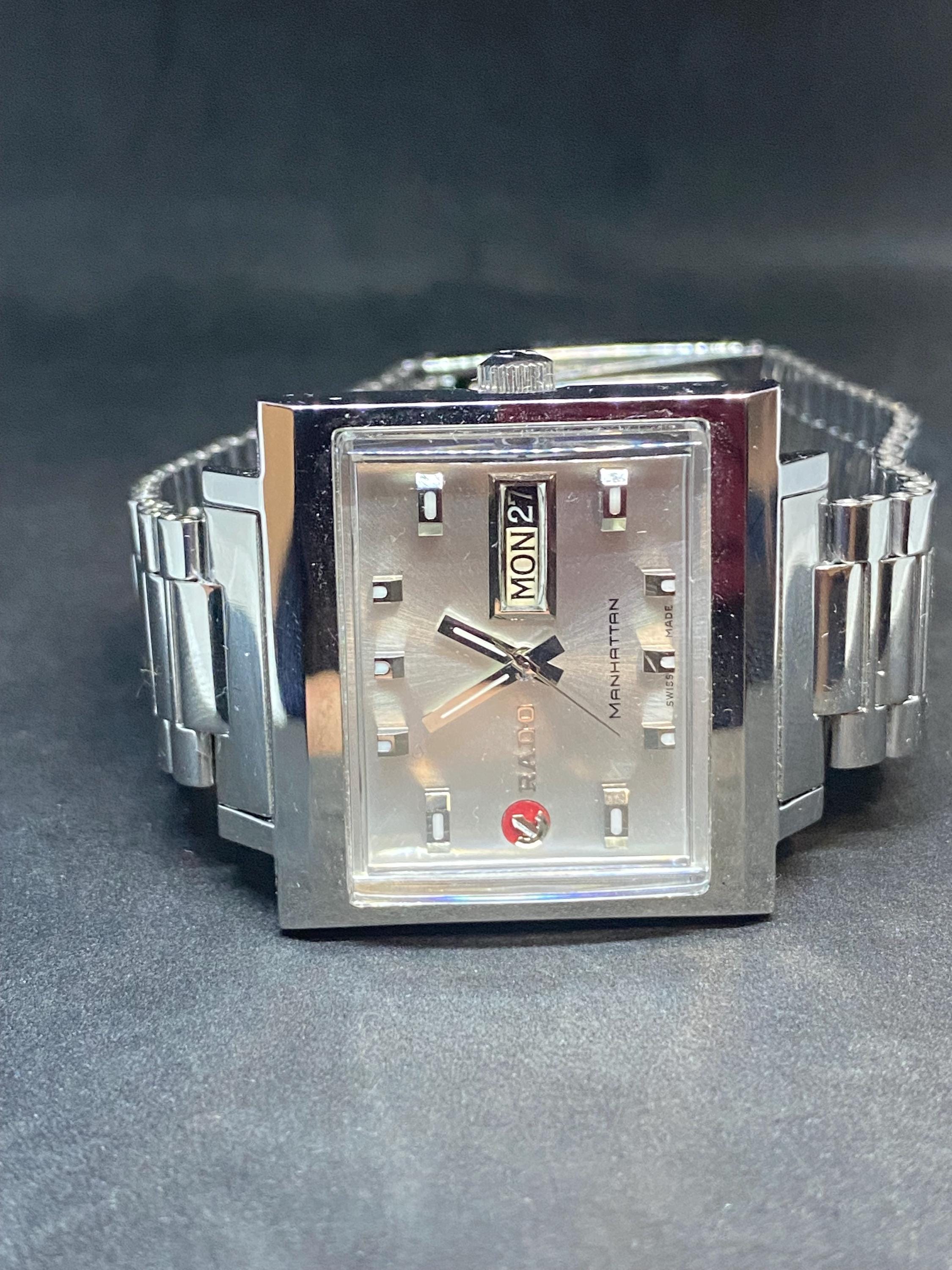 X514 ラドー MANHATTAN メンズ オートマチック 腕時計 デイデイト 純正