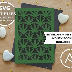 Cannibis Blatt Grußkarte Blanko Karte SVG