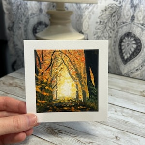 Autumn Walk: Miniature Landscape Art Print
