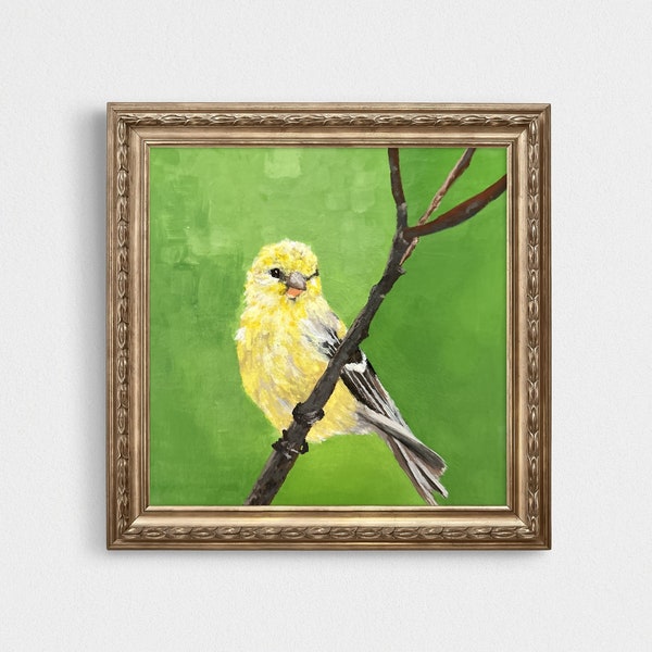 Yellow Canary Print - Whimsical Bird-Inspired Home Decor Artwork - Square Art Print