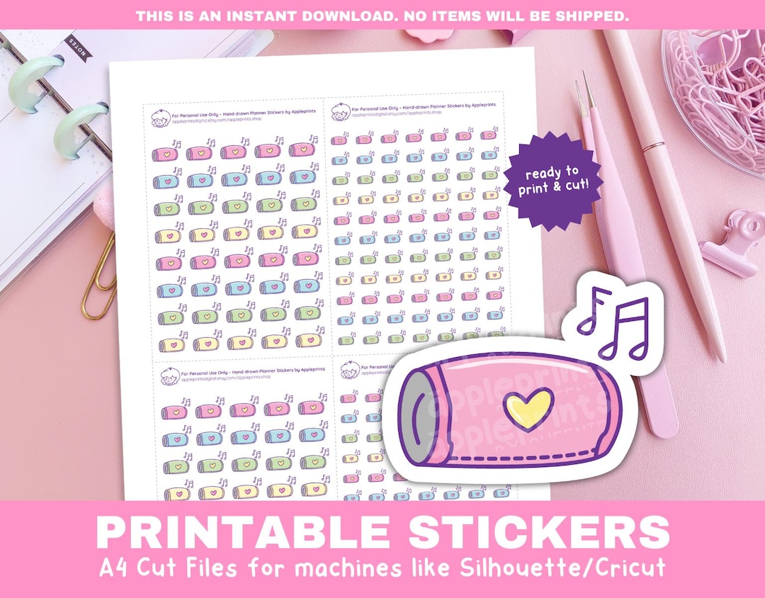 Music Speaker Icon Stickers | Sound System and Listening Time Planner ...