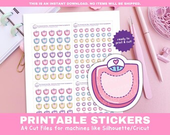 Weight Tracker Icon Stickers | Fitness Health Planner Stickers | Printable Functional Stickers for Cricut & Silhouette Print and Cut