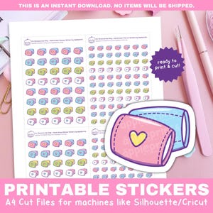 Changer d'autocollants icônes de taie d'oreiller | Stickers corvée de lit et ménage | Stickers fonctionnels imprimables pour Cricut et Silhouette