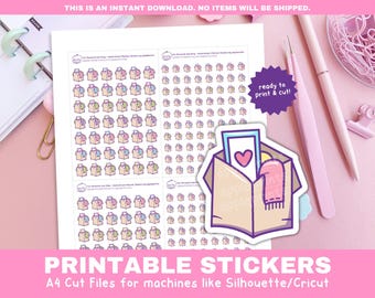 Icoonstickers opruimen | Taak- en schoonmaakdagstickers organiseren | Afdrukbare functionele stickers voor de Cricut en Silhouette