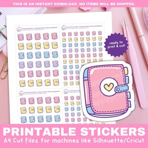 Softbound Planner Icon Stickers | Notebook Planner Stickers | Printable Functional Stickers for Cricut & Silhouette Print and Cut