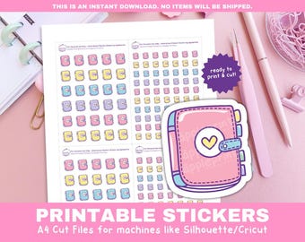Softbound Planner Icon Stickers | Notebook Planner Stickers | Printable Functional Stickers for Cricut & Silhouette Print and Cut