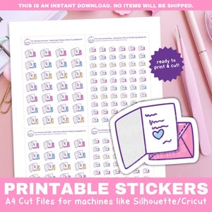 Adesivos para escrever um cartão | Adesivos para cartas e agendas de correspondência | Adesivos funcionais para impressão para Cricut e Silhouette