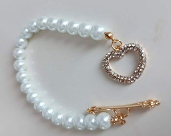 Bracelet de perles, bijoux de mariage, bracelet de mariée, cadeau pour elle
