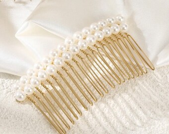 pearl hair comb bridal hair accessories wedding hair accessories, gold hair accessories