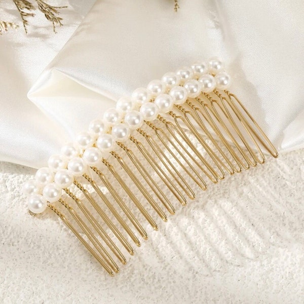 pearl hair comb bridal hair accessories wedding hair accessories, gold hair accessories