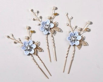 bridal hair accessories, hair jewellery, something blue bride accessories, wedding hair pins